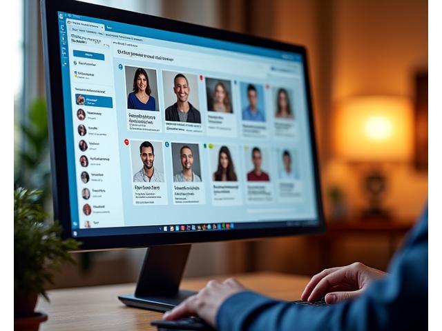 A vibrant online community forum interface displayed on a screen, with diverse profile pictures and engaging discussions, representing connection and support.