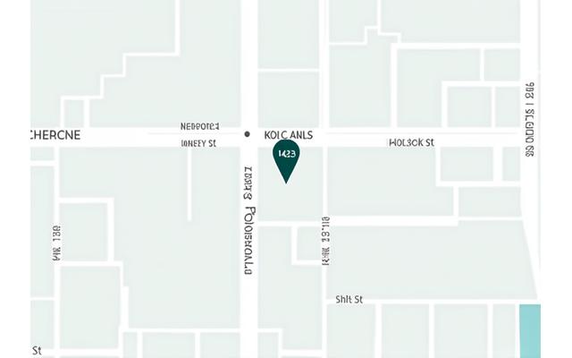 An illustrative static map showing the location of 1423 Emerald Street, Suite 200, Denver, CO 80203, with surrounding streets and key landmarks. The Garnet Guide office is highlighted with a pin, indicating its downtown Denver location for easy navigation.