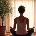A person performing a modified yoga pose with resistance bands, representing adaptable fitness