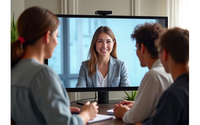 Diverse group of adults 35+ actively participating in a virtual wellness Q&A session, with one expert presenting on a screen.