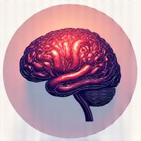 A stylized brain icon formed by interconnected gears and light particles, representing active brain training and enhanced neural connectivity.