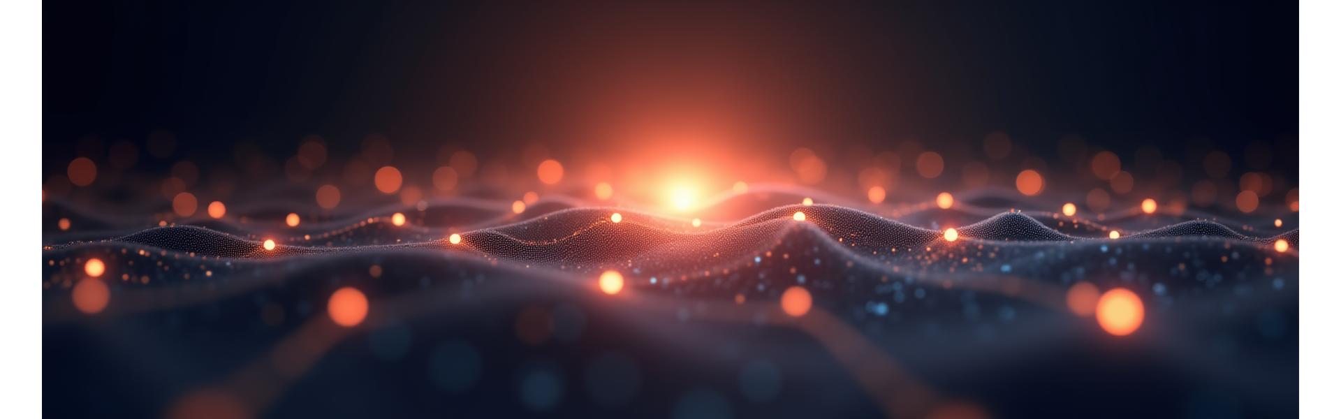 Abstract representation of interconnected ideas and community input flowing into a central hub, illustrating collaboration and innovation.